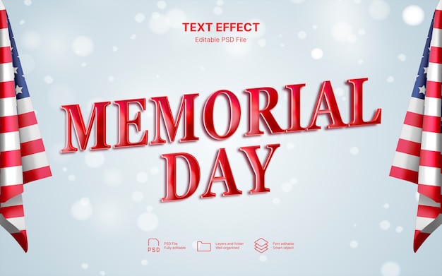 Efecto de texto del Día de los Caídos