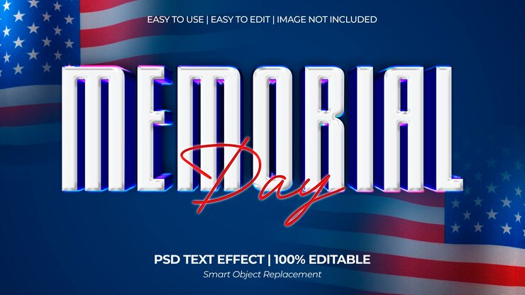 PSD el efecto del texto del día conmemorativo
