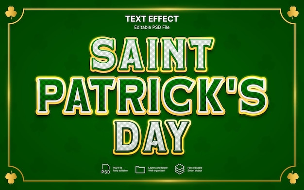 Efecto de texto del día de san patricio