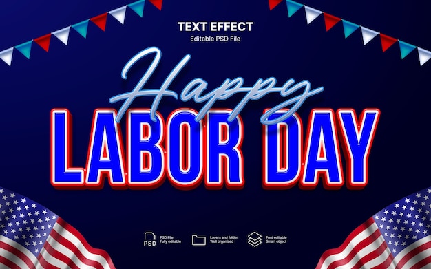 Efecto de texto del día del trabajo