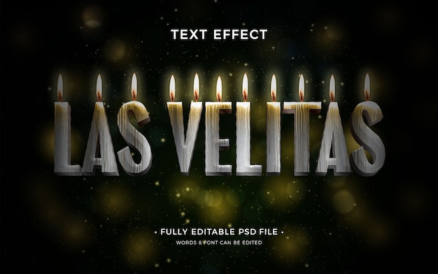 Efecto de texto dia de las velitas