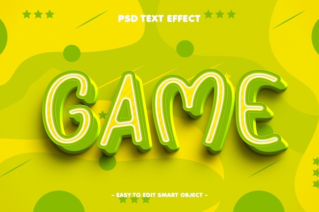 Efecto de texto de dibujos animados de juego de fantasía