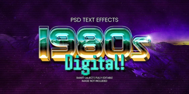 Efecto de texto digital de la década de 1980