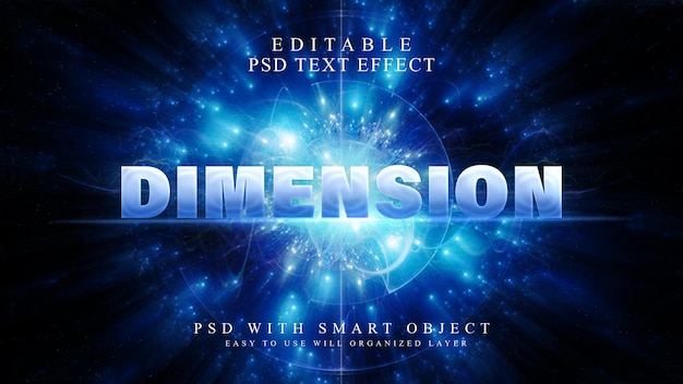 efecto de texto de dimensión en fondo abstracto