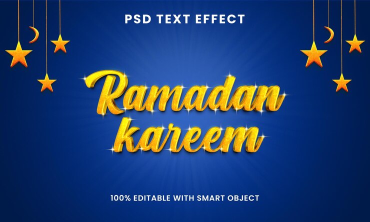 PSD efecto de texto diseño de ramadan mubarak