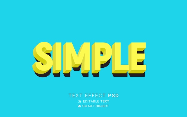 Efecto de texto diseño simple.