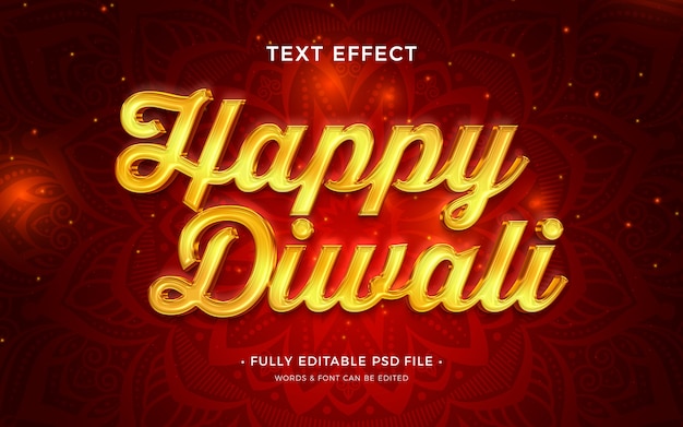 Efecto de texto de Diwali