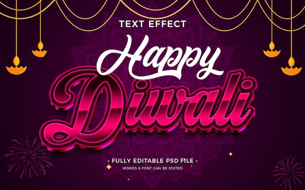 PSD efecto de texto de diwali