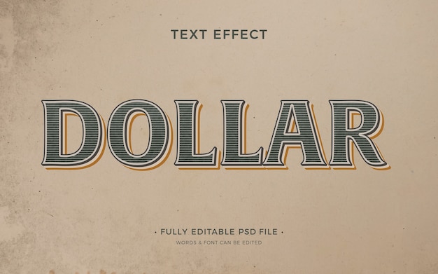 Efecto de texto de dólar