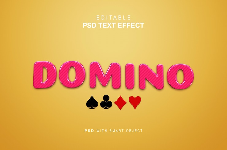 PSD efecto de texto dominó editable