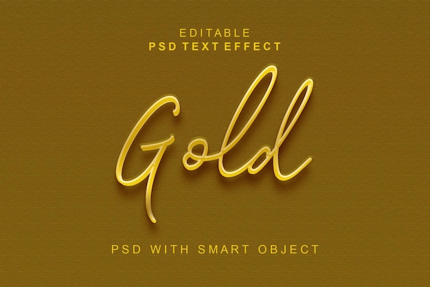 Efecto de texto dorado 3d