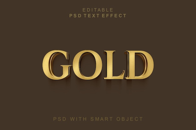 Efecto de texto dorado 3d