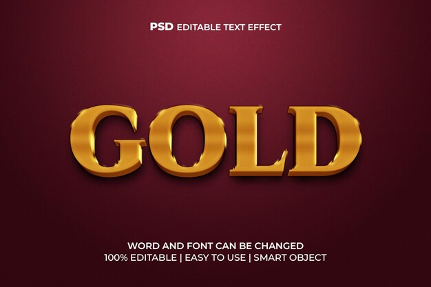 Efecto de texto dorado 3d