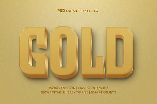 Efecto de texto dorado 3d