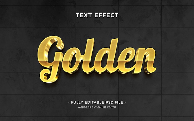 PSD efecto de texto dorado brillante