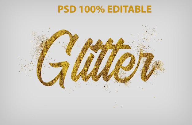 Efecto de texto dorado brillo PSD