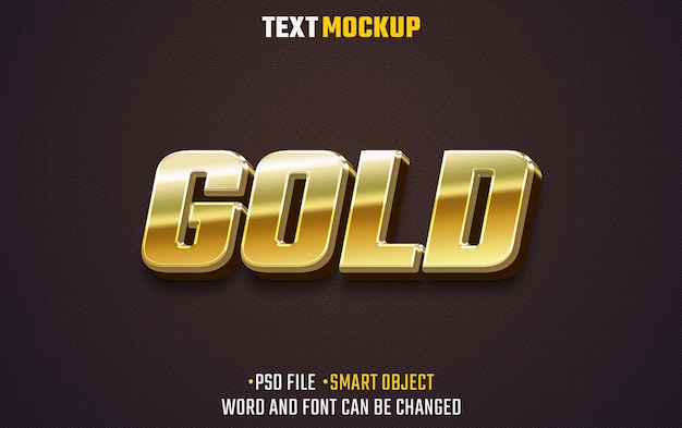 Efecto de texto dorado Efecto de fuente de texto 3D