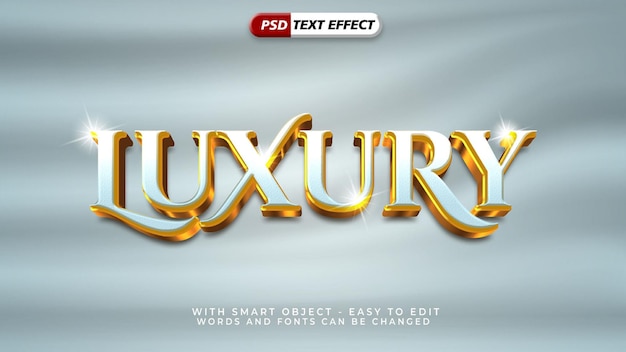 PSD efecto de texto dorado estilo 3d de lujo