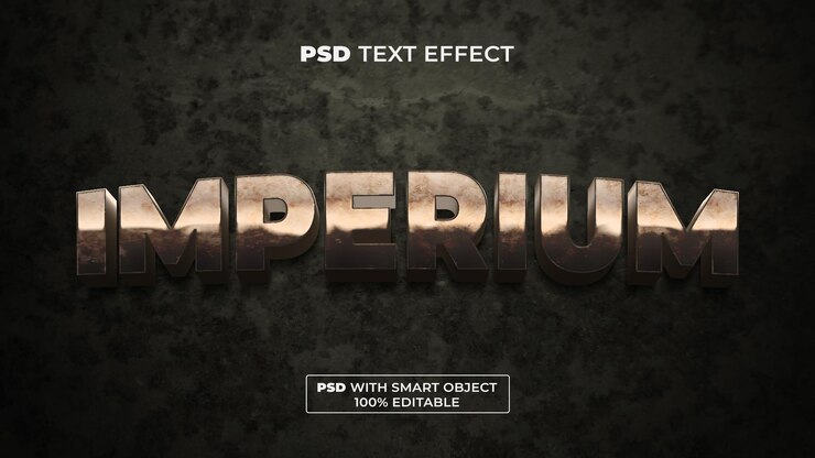 PSD efecto de texto dorado estilo imperium efecto de texto editable
