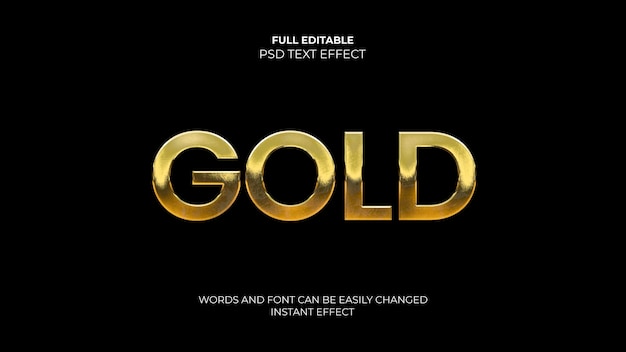 Efecto de texto dorado en fondo negro