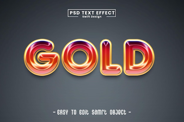Efecto de texto dorado - plantilla PSD