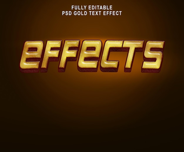 Efecto de texto dorado PSD