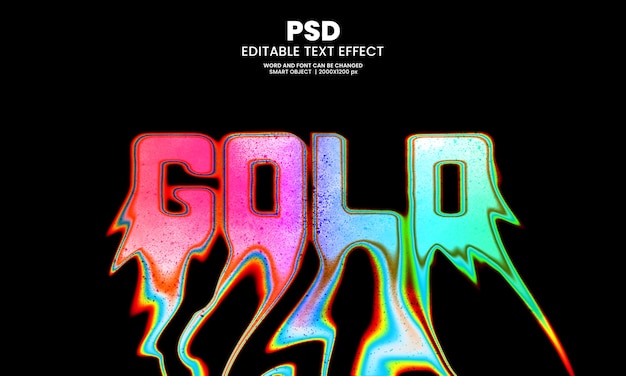 PSD efecto de texto dorado psd