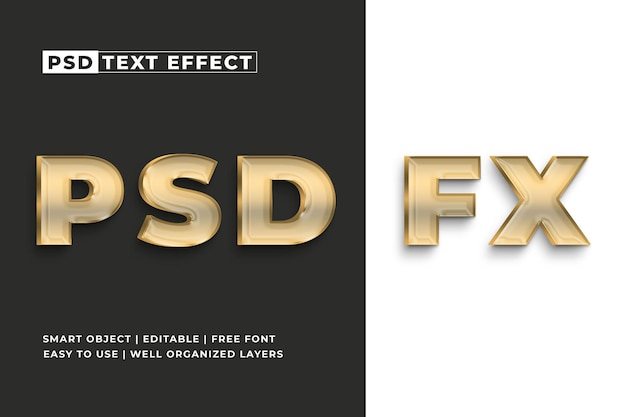 efecto de texto dorado psd