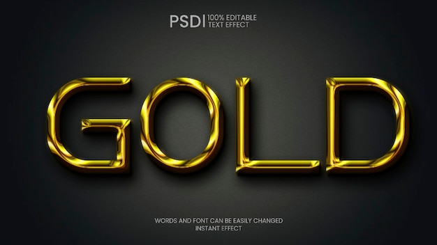 PSD efecto de texto dorado en psd