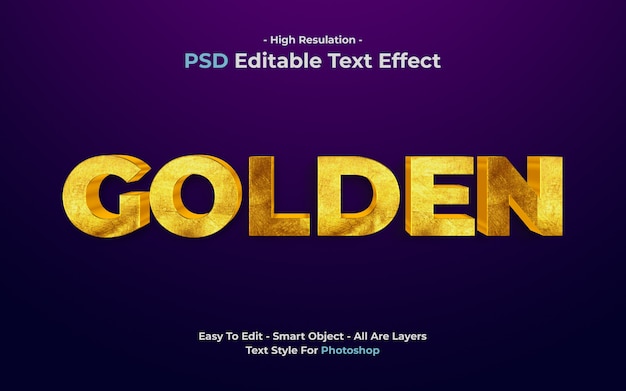 PSD efecto de texto dorado