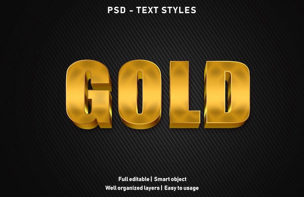 PSD efecto de texto dorado