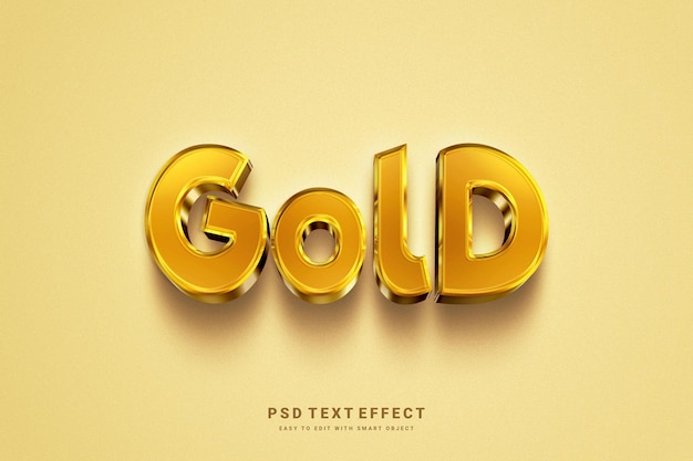 PSD efecto de texto dorado