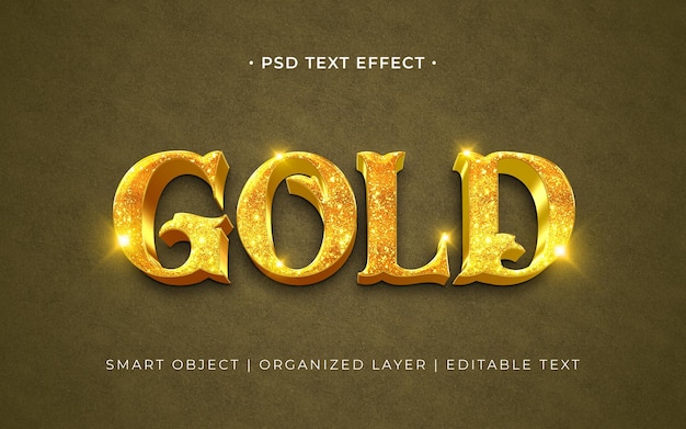 PSD efecto de texto dorado