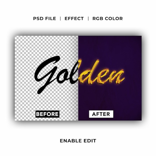 Efecto de texto dorado
