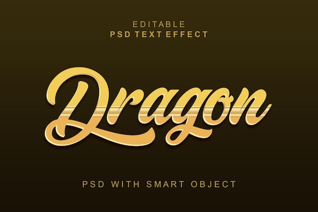 Efecto de texto dragón 3d