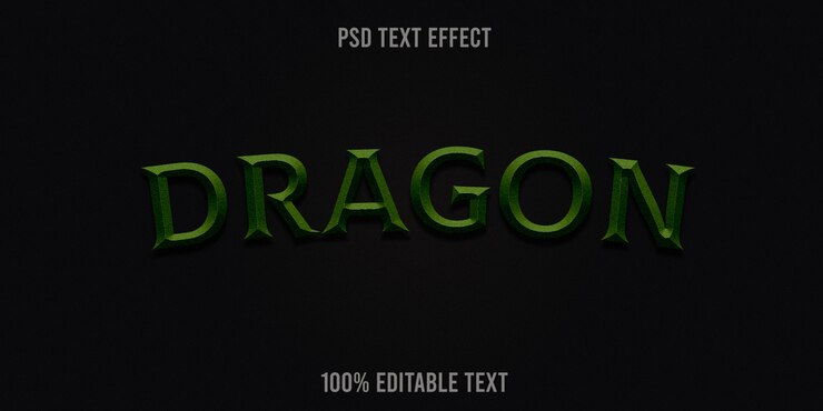 PSD efecto de texto de dragón