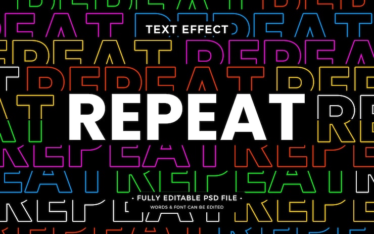 PSD efecto de texto duplicado