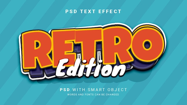 Efecto de texto de edición retro