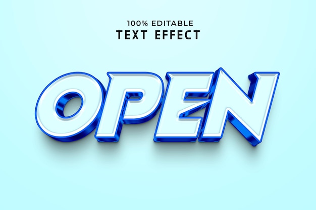 Efecto de texto editable 3D abierto con fondo Premium Psd