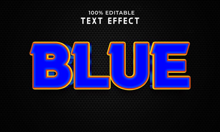 PSD efecto de texto editable 3d azul con fondo psd premium