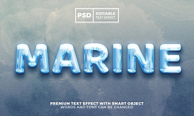 Efecto de texto editable 3d azul marino marino