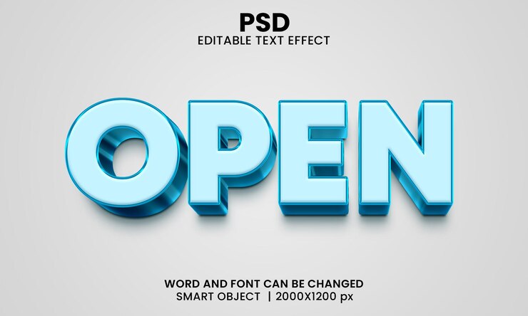 PSD efecto de texto editable 3d azul premium psd con fondo