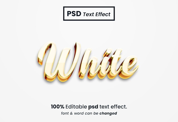 EFECTO DE TEXTO EDITABLE 3D BLANCO