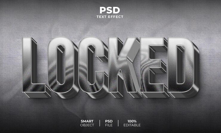 PSD efecto de texto editable 3d bloqueado