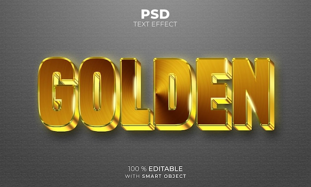 Efecto de texto editable 3d brillante dorado