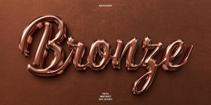 PSD efecto de texto editable 3d bronce