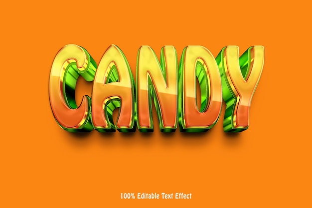 PSD efecto de texto editable 3d candy