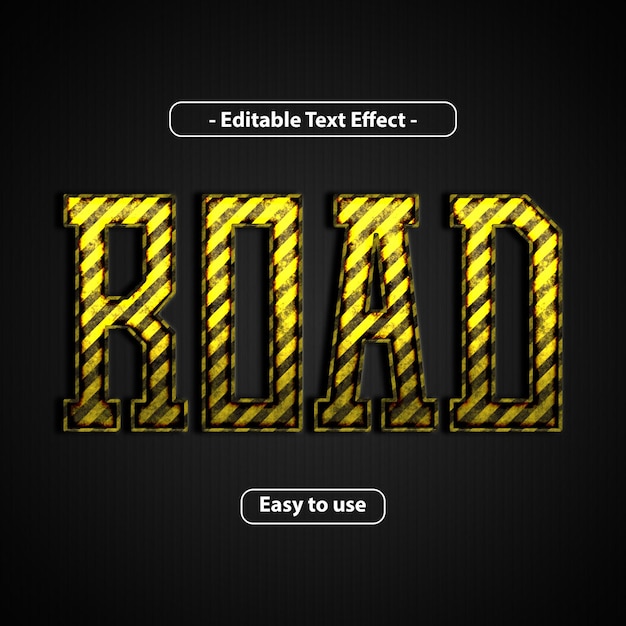 Efecto de texto editable 3d de carretera