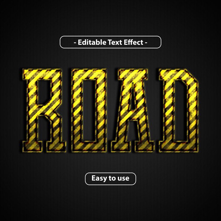 PSD efecto de texto editable 3d de carretera
