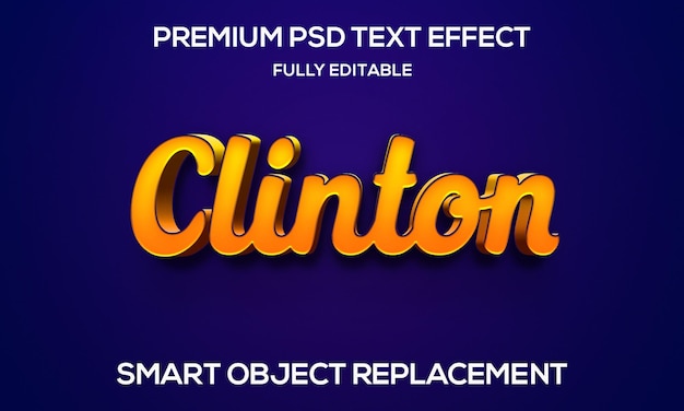 Efecto de texto editable 3d de clinton